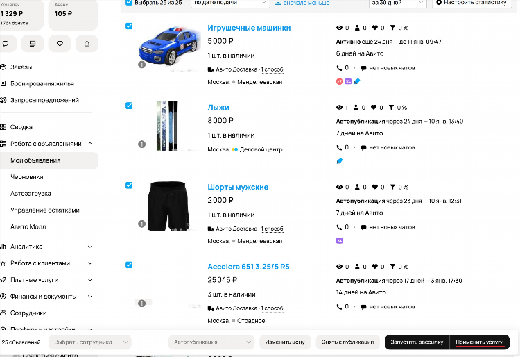 Стоимость платных объявлений на авито